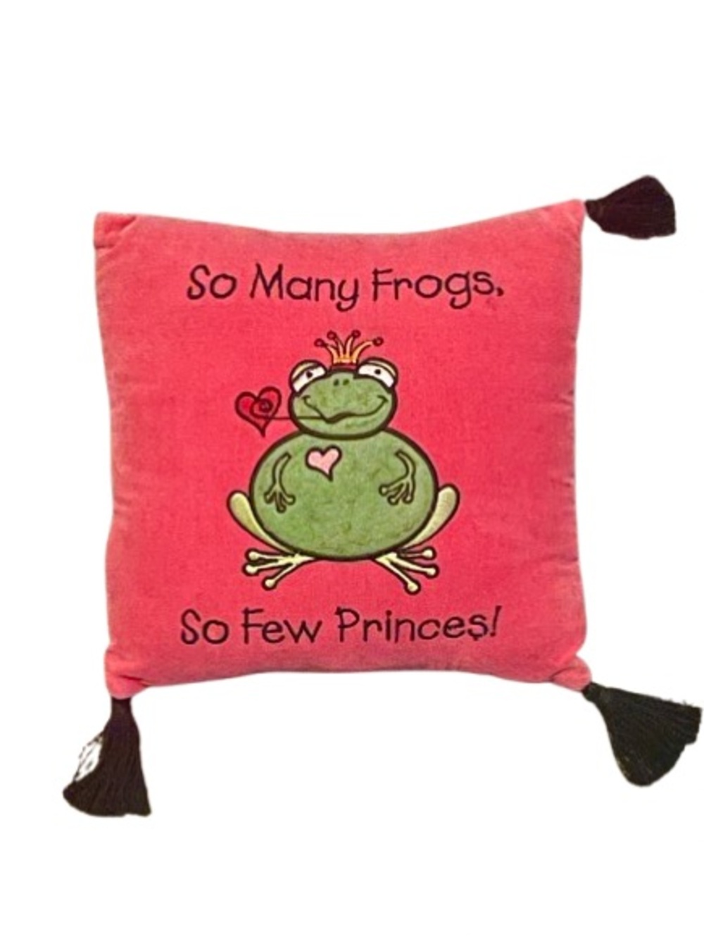 Pink Frog Accent Pillow for Kids - So Many Frogs Design
